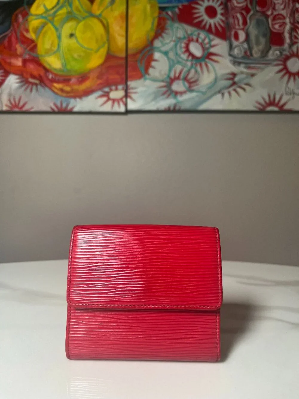 Louis Vuitton Red Epi Elise Trifold Wallet - Picture 2 of 14